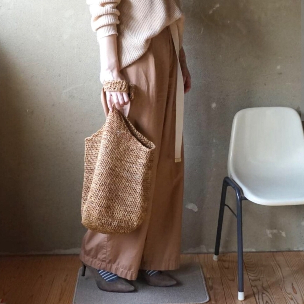 HELEN KAMINSKI Madagascar Raffia Sac Tote Handmade Artisan Sustainable Woven Bag